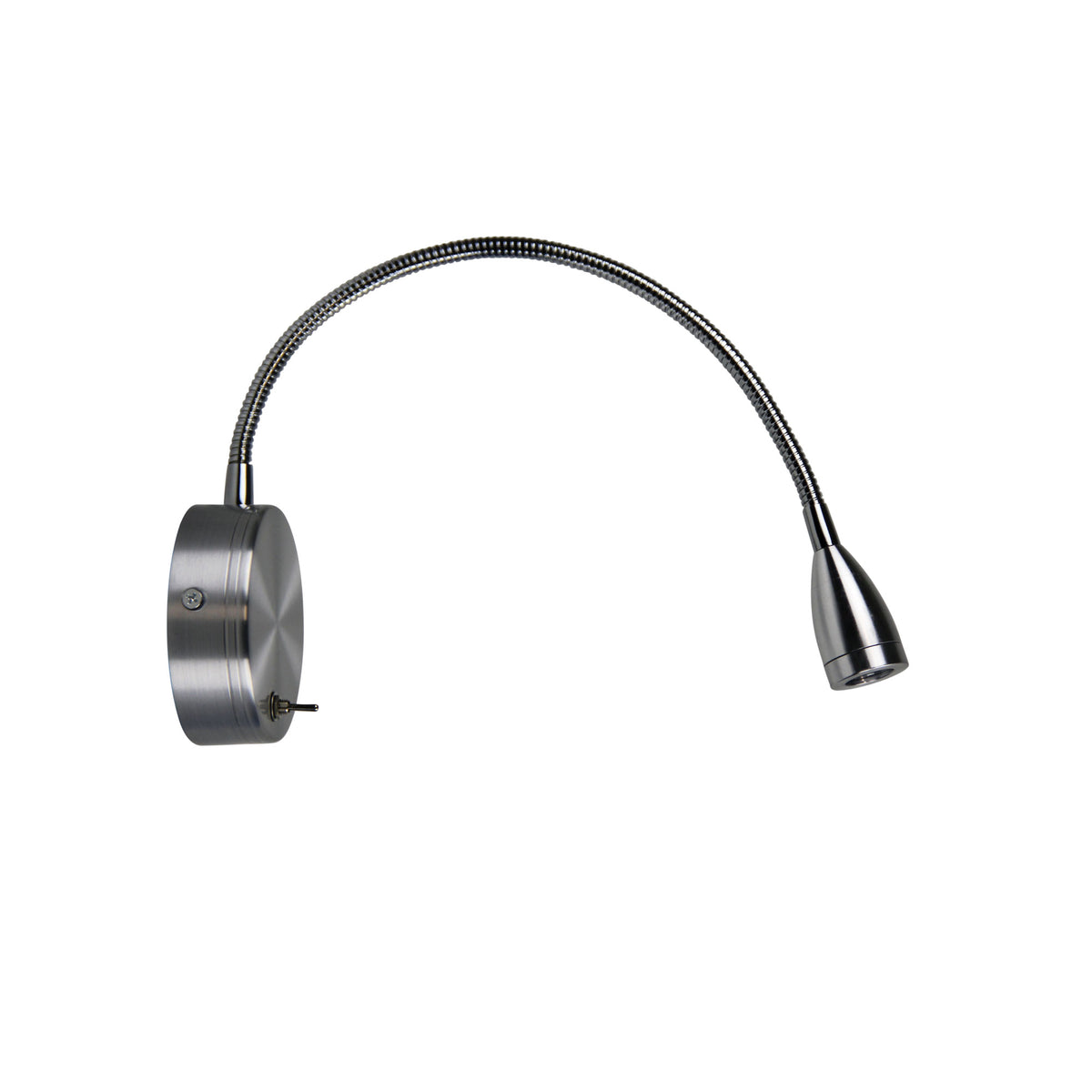 FLEXI 3W WALL LIGHT BRUSHED ALUMINIUM w/SWITCH