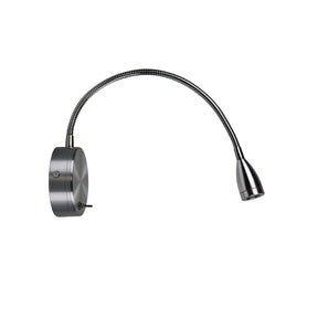 FLEXI 3W WALL LIGHT BRUSHED ALUMINIUM w/SWITCH