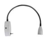 FLEXI 3W WALL LIGHT SATIN WHITE w/SWITCH