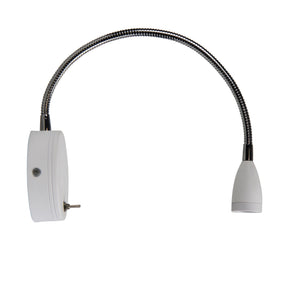 FLEXI 3W WALL LIGHT SATIN WHITE w/SWITCH