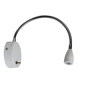FLEXI 3W WALL LIGHT SATIN WHITE w/SWITCH