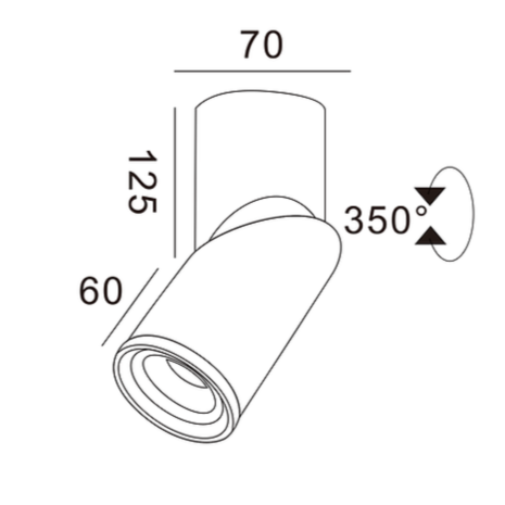 18W GIMBLE SURFACE MOUNT WHITE S90
