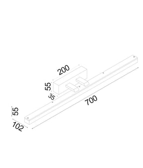 VANITAS Interior LED Tri-CCT Vanity / Picture Wall Lights IP44 (L700mm)