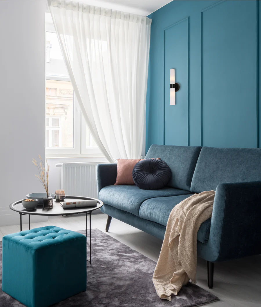 VARA Interior Tubular Up/Down Opal Glass Wall Lights