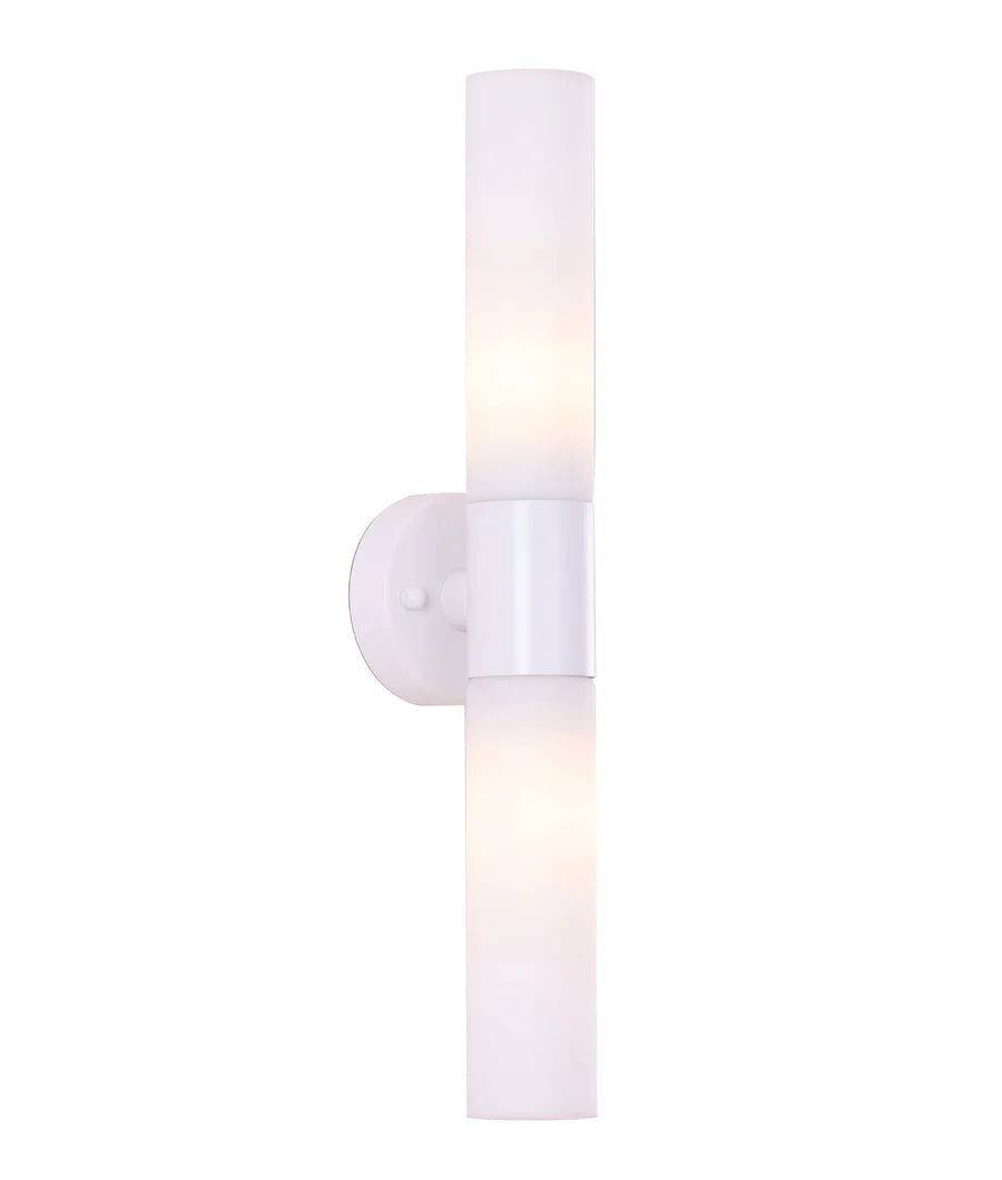 VARA Interior Tubular Up/Down Opal Glass Wall Lights