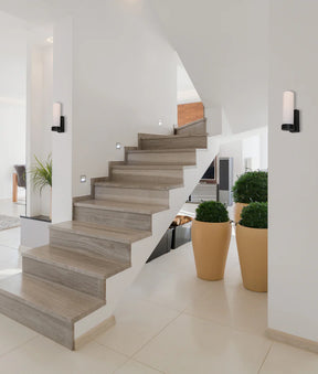 VARA Interior Tubular Up Opal Glass Wall Lights