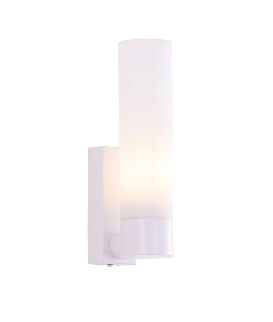 VARA Interior Tubular Up Opal Glass Wall Lights
