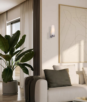 VARA Interior Tubular Up Opal Glass Wall Lights