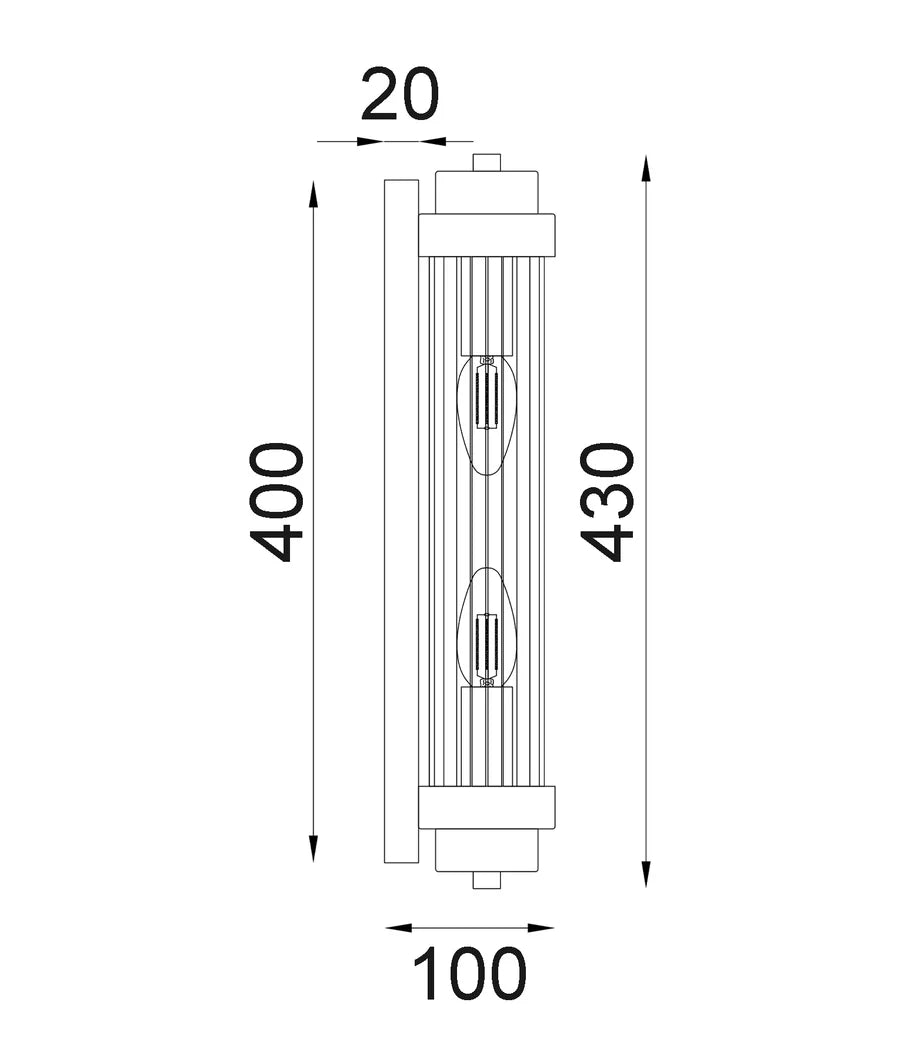 VARILLAS Interior Up/Down Clear Glass Rod Wall Lights