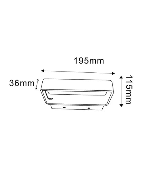 VENICE City Series LED Interior Matte White Rectangular Up/Down Wall Light