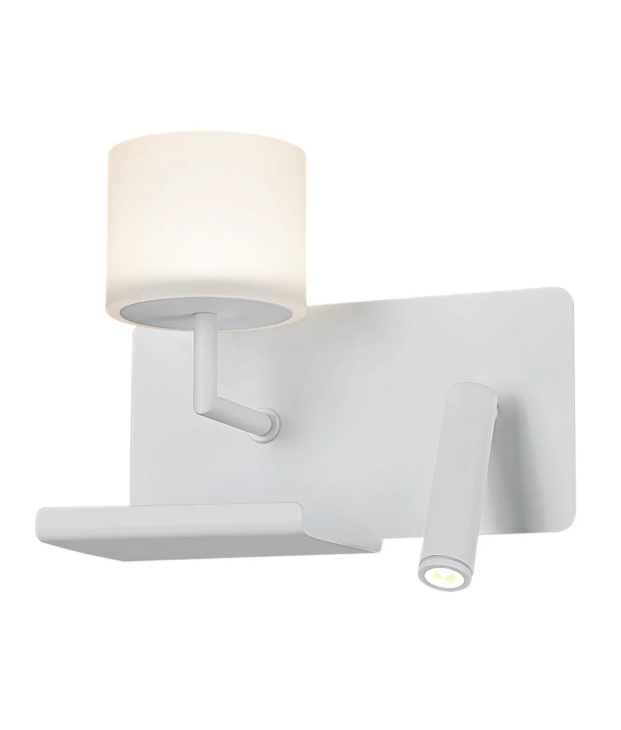 WALL Int City S/M 6W + 3W Reader Matt Wh w/Frosted Diff LEFT