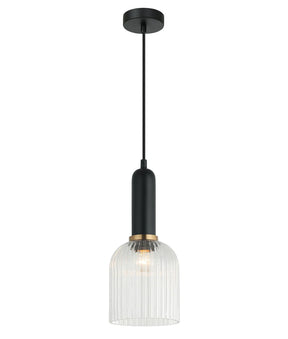VINTAJ: Retro Interior Ellipse Shape Ribbed Glass Pendant Lights