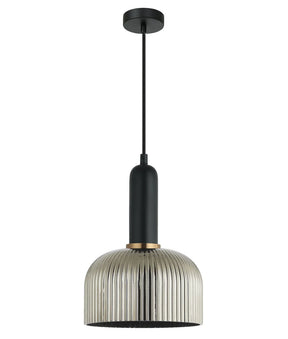 VINTAJ: Retro Interior Dome Shape Ribbed Glass Pendant Lights