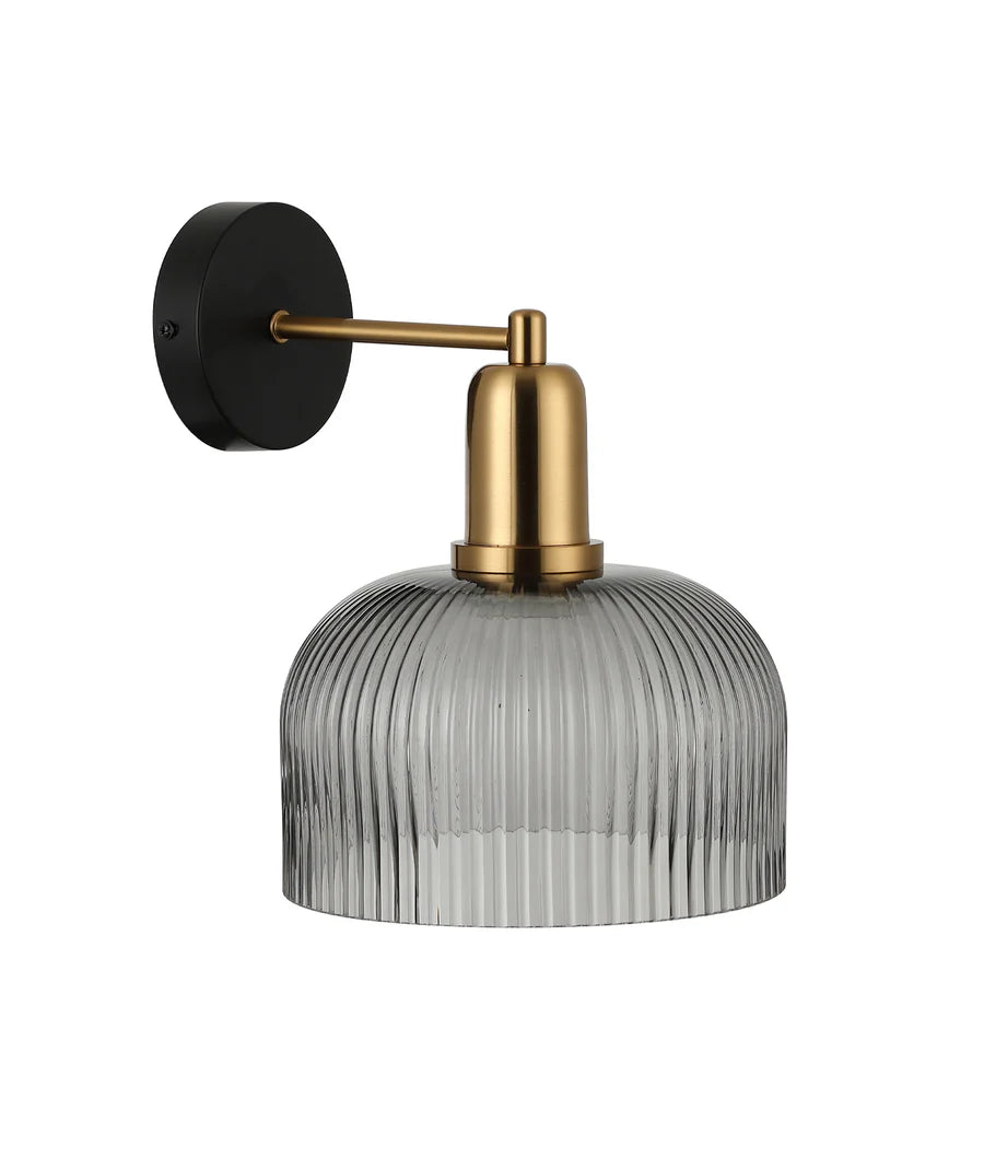 VINTAJ Interior Dome Glass with Antique Brass Highlight Wall Lights