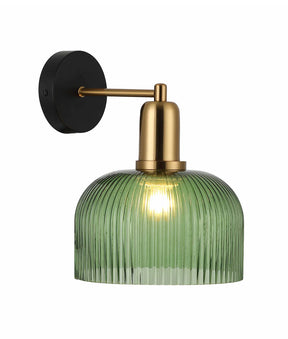 VINTAJ Interior Dome Glass with Antique Brass Highlight Wall Lights