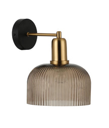 VINTAJ Interior Dome Glass with Antique Brass Highlight Wall Lights