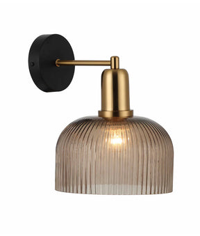 VINTAJ Interior Dome Glass with Antique Brass Highlight Wall Lights