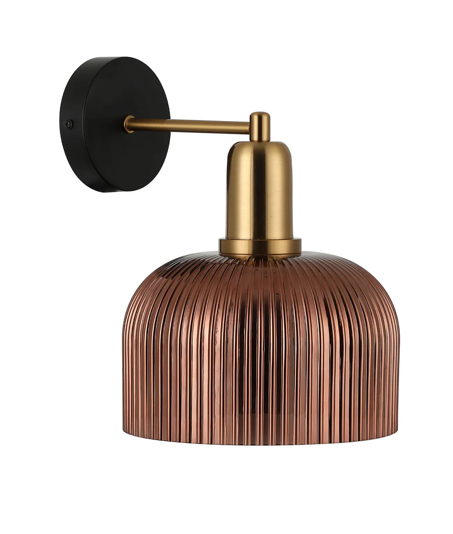 VINTAJ Interior Dome Glass with Antique Brass Highlight Wall Lights