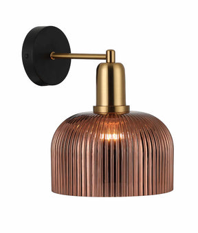 VINTAJ Interior Dome Glass with Antique Brass Highlight Wall Lights
