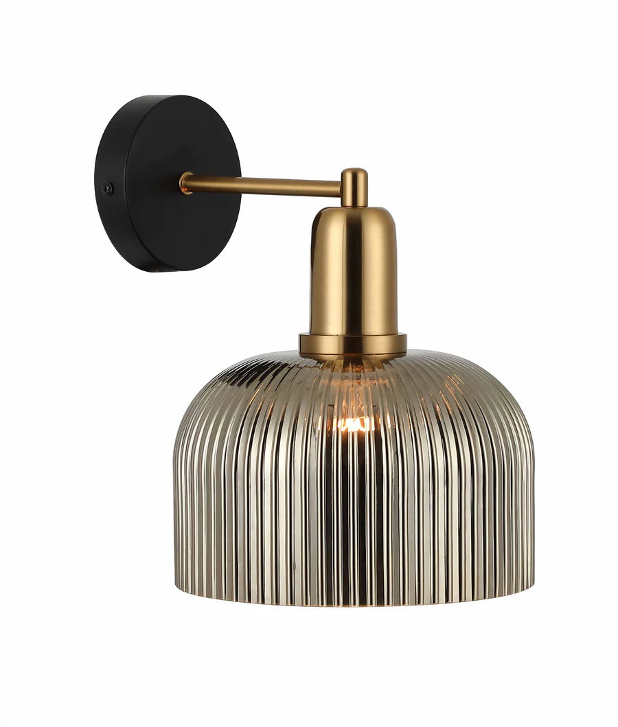 VINTAJ Interior Dome Glass with Antique Brass Highlight Wall Lights