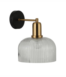 VINTAJ Interior Dome Glass with Antique Brass Highlight Wall Lights
