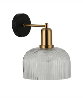 VINTAJ Interior Dome Glass with Antique Brass Highlight Wall Lights