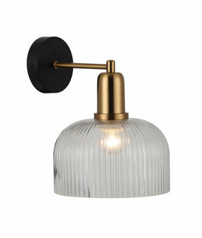 VINTAJ Interior Dome Glass with Antique Brass Highlight Wall Lights