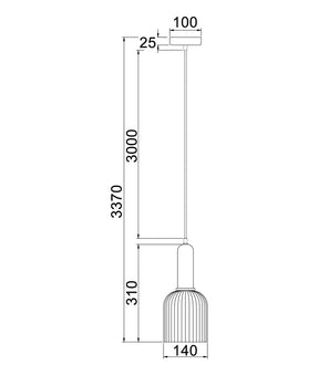 VINTAJ: Retro Interior Ellipse Shape Ribbed Glass Pendant Lights