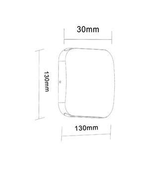 VOX Surface Mounted LED Exterior Square Up/Down Wall Lights IP54