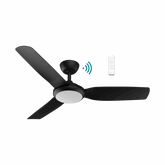 Viper DC 1320mm 3 Blade All ABS WIFI & Remote Control Ceiling Fan with Variable Dim 18w CCT LED Light Matt Black