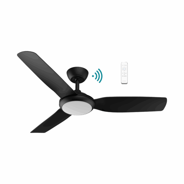 Viper DC 1320mm 3 Blade All ABS WIFI & Remote Control Ceiling Fan with Variable Dim 18w CCT LED Light Matt Black