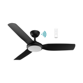 Viper DC 1220mm 3 Blade All ABS WIFI & Remote Control Ceiling Fan with Variable Dim 18w CCT LED Light Matt Black