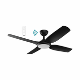 Viper DC 1220mm 4 Blade All ABS WIFI & Remote Control Ceiling Fan with Variable Dim 18w CCT LED Light Matt Black
