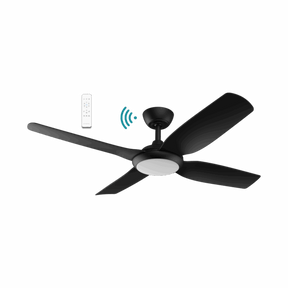Viper DC 1220mm 4 Blade All ABS WIFI & Remote Control Ceiling Fan with Variable Dim 18w CCT LED Light Matt Black