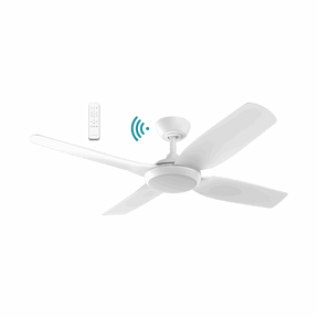 Viper DC1220mm 4 Blade All ABS WIFI & Remote Control Ceiling Fan with Variable Dim 18w CCT LED Light Matt White