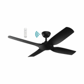Viper DC 1320mm 4 Blade All ABS WIFI & Remote Control Ceiling Fan Only Matt Black
