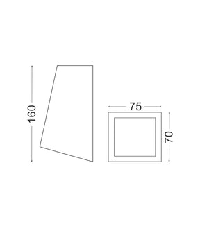 WEDGE Exterior Wall Wedge Surface Mounted Lights IP44