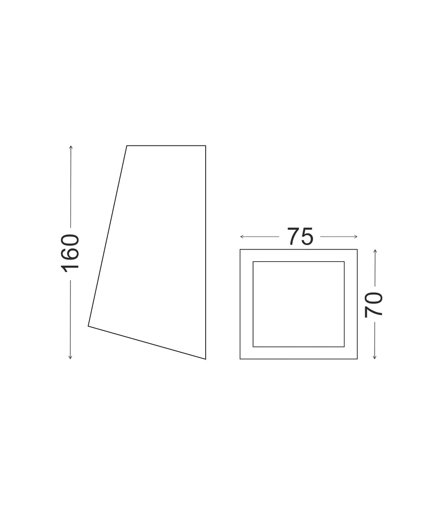 WEDGE Exterior Wall Wedge Surface Mounted Lights IP44