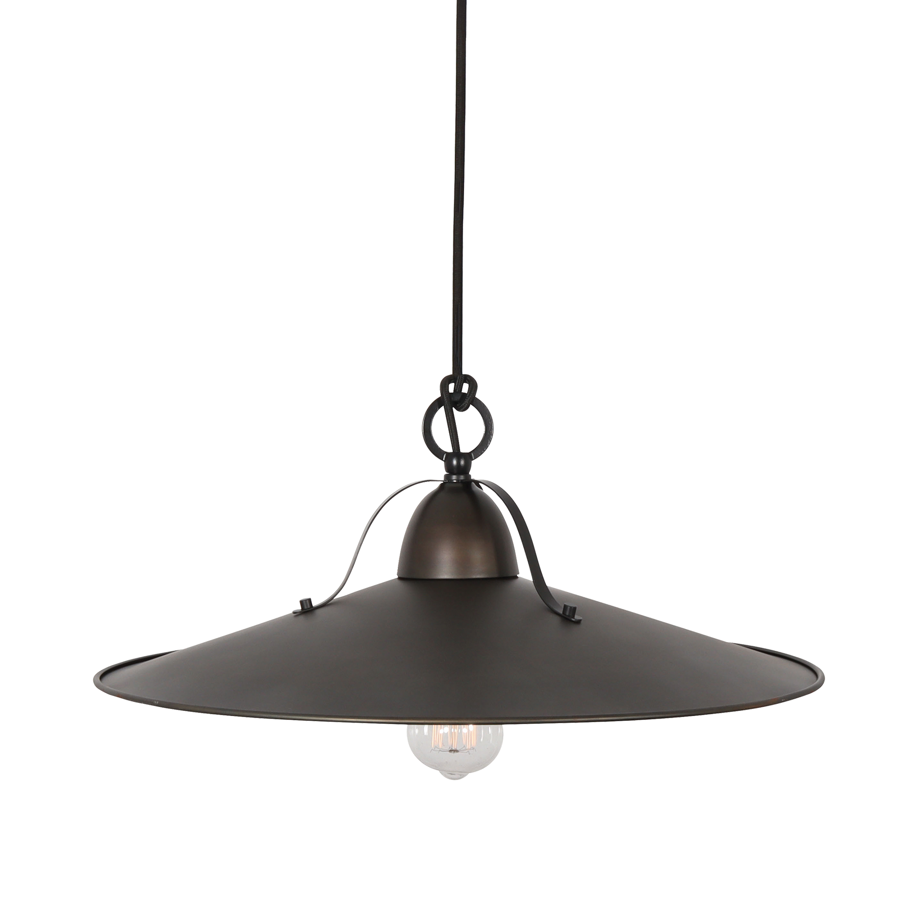 Benson L WI 1 Light Large 48cm E27 Pendant Weathered Iron
