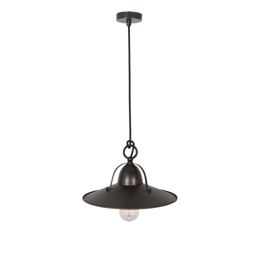 Benson S WI 1 Light Small 30cm E27 Pendant Weathered Iron