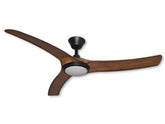Aqua V2 IP66 Matt Black 132cm (52”) with Koa Blades with 18w CCT LED Light