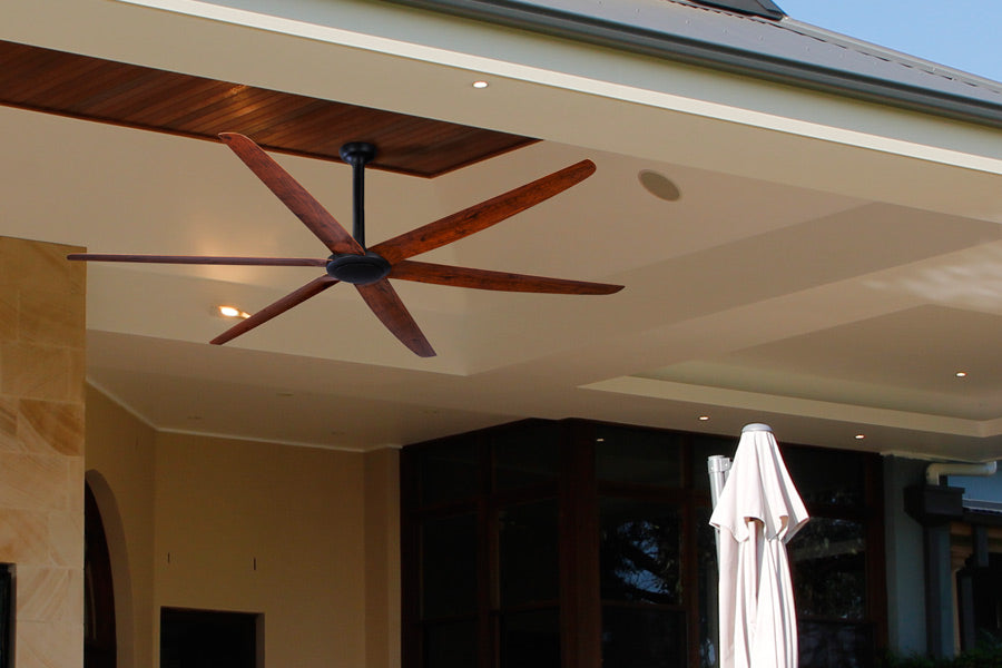 The Big Fan V2 Matt Black 220cm (86″) with Natural Oak Blades