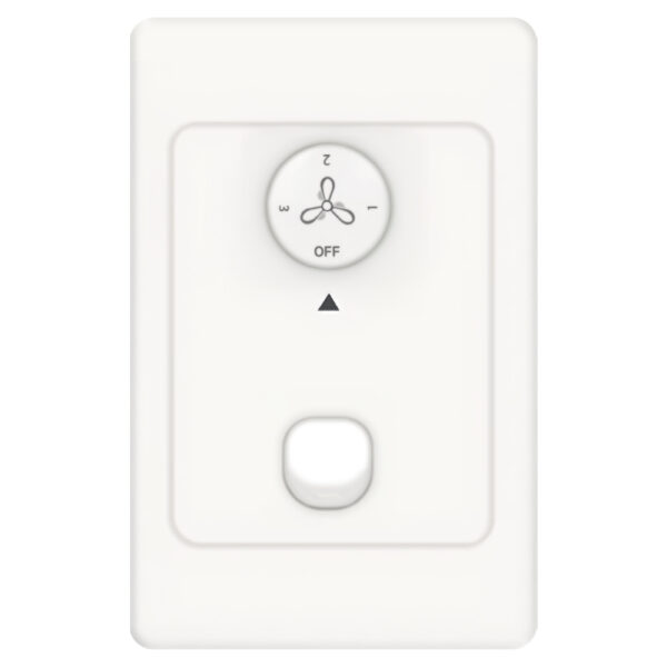 Breeze AC Ceiling Fan with Wall Control – White with Beechwood Blades 48″