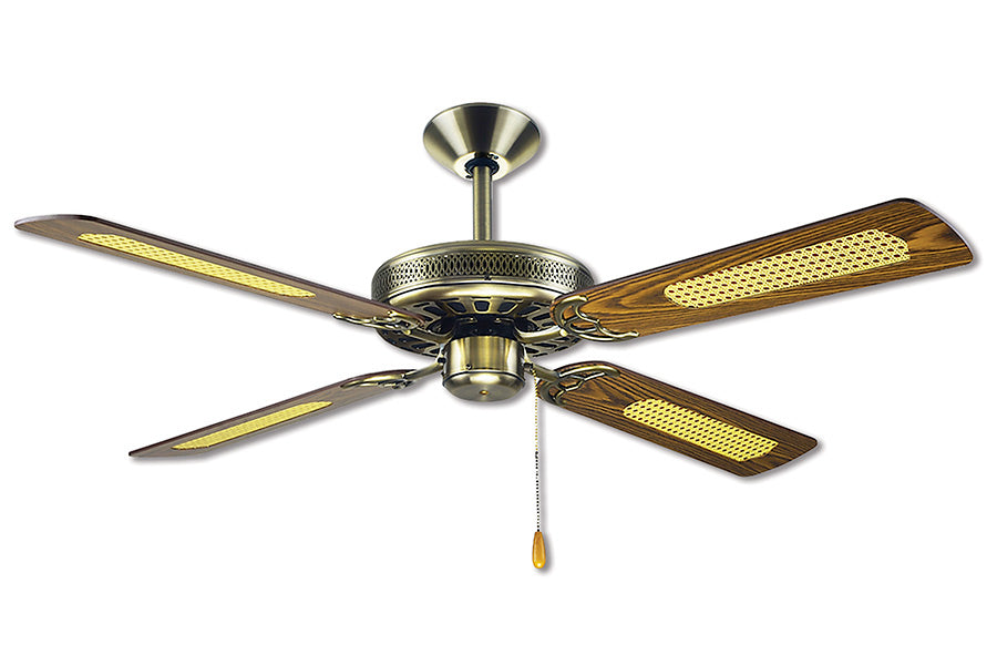 Majestic Coolah 26 Antique Brass 132cm (52”) with Walnut Blades