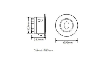 3w Led Step Light Wh Tc White Round Oval