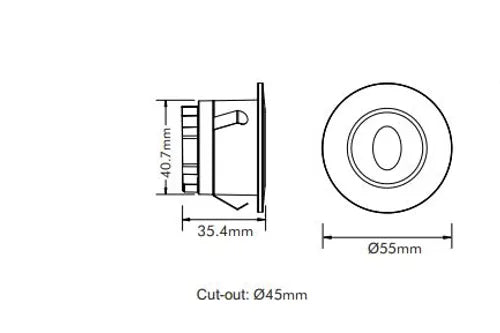 3w Led Step Light Bk Tc Black Round Oval