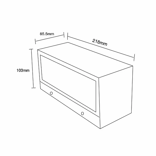 Wall Light 15w/tc Rectangular Bk