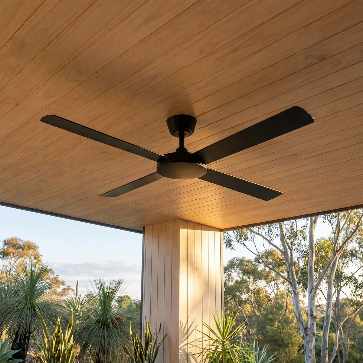 Eco Silent Pro DC Ceiling Fan with Remote – Black 56″