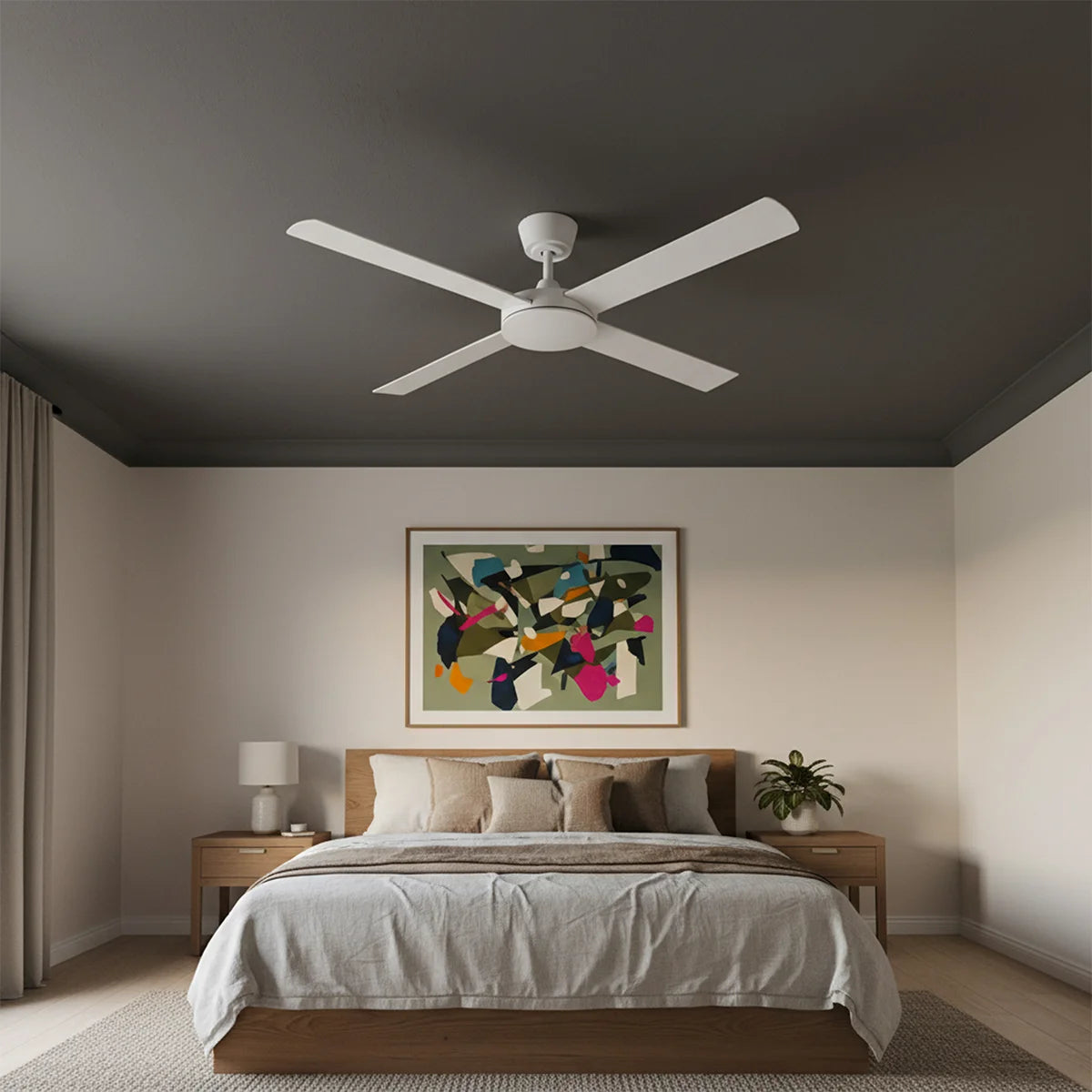 Eco Silent Pro DC Ceiling Fan with Remote – White 56″