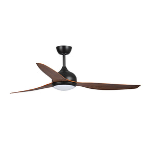 Eco Style DC Ceiling Fan with Remote Control & CCT LED – Black / Koa 60″